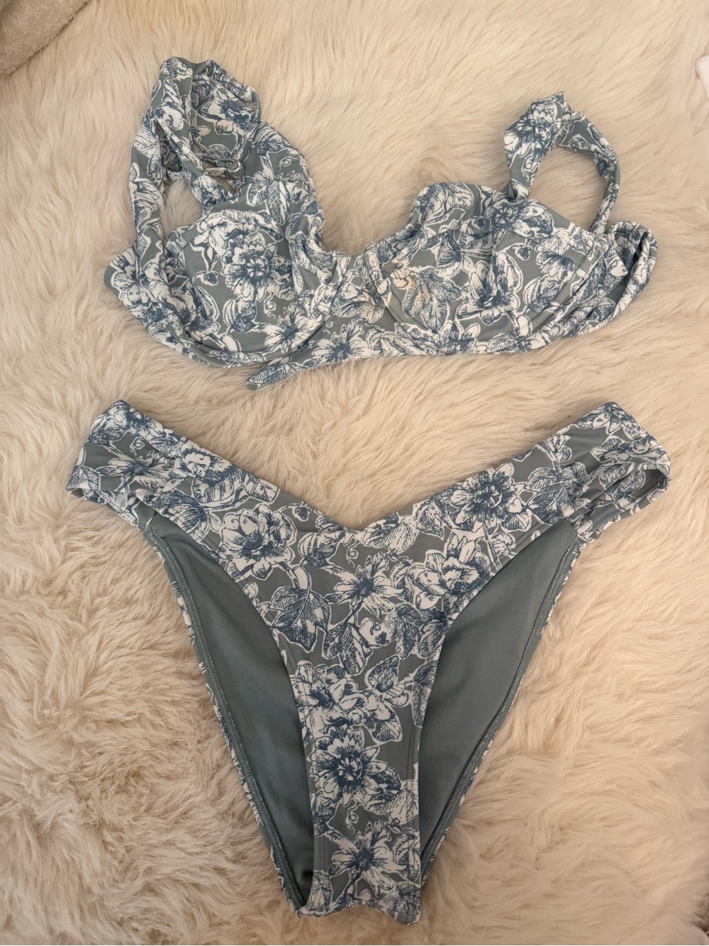 Abercrombie & Fitch Blue Floral Bikini Set
